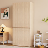 Szafa 70 × 40 × 170 cm, design z podwójnymi drzwiami i dużymi schowkami, kolor drewna