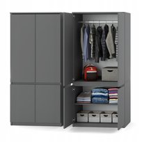 Szafa ANTRACYT 80cm 4 drzwi Modułowa Garderoba na ubrania Sypialnia