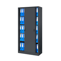 Szafa Biurowa Metalowa z Przesuwnymi Drzwiami JAN NOWAK KUBA Antracytowa