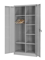 Szafa biurowa warsztatowo gospodarcza z półkami i drążkiem na ubrania