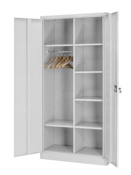 Szafa dwudrzwiowa z półkami i drążkiem na ubrania - MAJS