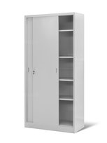 Szafa dwudrzwiowa z półkami i drzwiami przesuwnymi