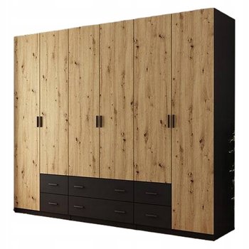 Szafa garderoba 270 cm drzwi półki + 6 szuflad - eMeblast