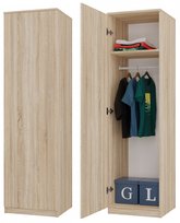 Szafa Garderoba Drzwi Półki SD-50 Dąb Sonoma – Funkcjonalne Przechowywanie Topeshop