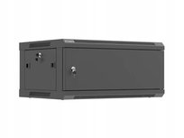 Szafa instalacyjna Lanberg Rack wisząca 19" 4U 600x450 czarna drzwi Lanberg