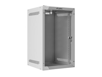 Szafa instalacyjna RACK wisząca 10'' 9U 280x310 drzwi szklane Lanberg (flat pack) - szara - LANBERG