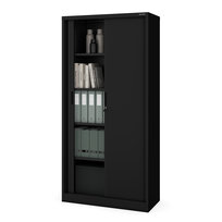 Szafa Metalowa Biurowa z Roletą Regulowane Półki JAN NOWAK DAMIAN Czarna