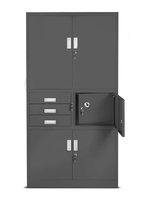 Szafa Metalowa JAN NOWAK Model FILIP II 900x1850x400 Biurowa Szafka Z Metalu Z Sejfem Na Akta i Dokumenty: Antracytowa Loftowa Aktowa Do Biura Loft W Kolorze Antracytowym