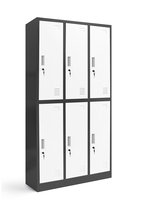 Szafa Metalowa JAN NOWAK Model IGOR 900x1850x450 Szafa Socjalna Skrytkowa BHP Szafka Ubraniowa Loft 6-drzwiowa Antracytowo-Biała Szafa Do Spa Szatni Styl Skandynawski Loftowa