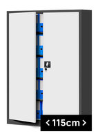 Szafa Metalowa JAN NOWAK Model JAN II 1150x1850x400 Biurowa Szafka Duża Na Akta: Antracytowo-Biała Do Biura Na Dokumenty Segregatory Pojemna z Metalu Loftowa