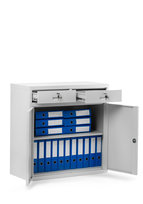 Szafa Metalowa Jan Nowak model LENA 900x900x400 Biurowa Szafka Na Akta z Szufladami Szara Aktowa Na Segregatory Do Biura 