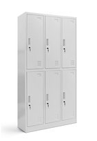 Szafa Metalowa JAN NOWAK Szara Model IGOR 900x1850x450 Szafa Socjalna Skrytkowa BHP Szafka Ubraniowa Loft 6-drzwiowa Szara Do Szatni Spa W Kolorze Szarym Lotf Styl Skandynawski