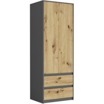 Szafa Młodzieżowa Biurowa 2 Szuflady Antracyt mix Artisan B-6 Pl