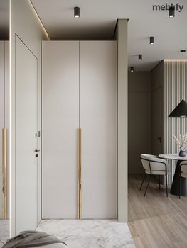 Szafa modu��owa Alba 100 2D kaszmir uchwyt z��oty pojemna elegancka - Meblify