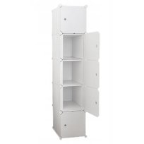 SZAFA MODUŁOWA 5 PÓŁEK REGAŁ SZAFKA SŁUPEK GARDEROBA UBRANIOWA BIAŁA