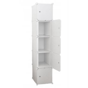 SZAFA MODUŁOWA 5 PÓŁEK REGAŁ SZAFKA SŁUPEK GARDEROBA UBRANIOWA BIAŁA - FODYM