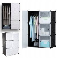 SZAFA MODUŁOWA REGAŁ GARDEROBA DUŻA 6X POJEMNA SZAFKA NA UBRANIA ZABAWKI