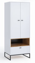Szafa OLIER OL-08 Dwudrzwiowa Szuflada Biała LOFT Szerokość 80 cm