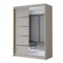 SZAFA PRZESUWNA Lungo III 120cm z lustrem GARDEROBA - złote dodatki