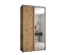 Szafa przesuwna wysoka Davos 3 130 gł. 45 czarny + artisan + srebrny