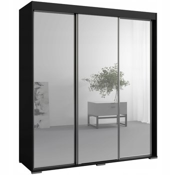 Szafa przesuwna z lustrem Como 3D3L 180 Czarna - mzm24