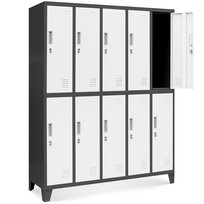 Szafa Socjalna JAN NOWAK Model BARTEK 1360x1720x450 Szafka Metalowa Loft 10-drzwiowa Antracytowo-Biała Ubraniowa Szkolna Pracownicza Szafa BHP Basenowa