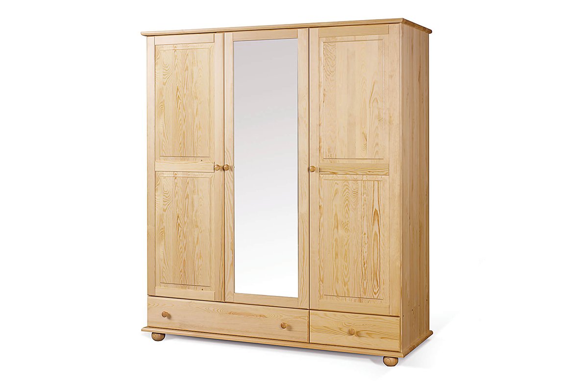 Szafa ubraniowa TARDA *sosna naturalna, 152,5x180x60, lite drewno sosnowe2,2-2,5 cm