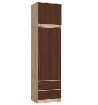 Szafa z nadstawką STAR do sypialni 60 cm 2 drzwi 2 szuflady - Dąb Sonoma Wenge - Inny producent