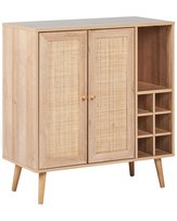 Szafka dwudrzwiowa fronty rattanowe jasne drewno PAGET