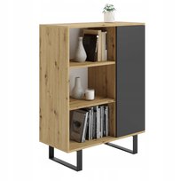 Szafka FONDI Komoda Regał styl loft industrialny dąb artisan czarny