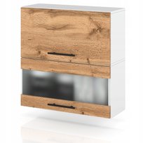 SZAFKA KUCHENNA WISZĄCA KLAPOWA GÓRNA ZE SZKŁEM DĄB WOTAN 60CM KUCHNIA