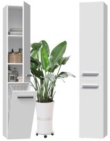 Szafka Łazienkowa Biała 30cm Słupek Z Koszem Półki Regał Lewy/Prawy