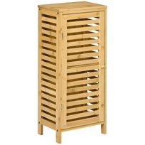 Szafka łazienkowa Kleankin, szafka boczna łazienkowa z drzwiami listwowymi, 2 przegrody, szafka do przechowywania w łazience, salonie, naturalna, 30 x 19,9 x 70 cm