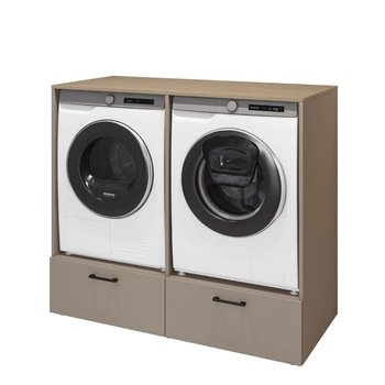 Szafka łazienkowa ROSA 2S 132cm congo/dąb do zabudowy pralki i suszarki - Helvetia