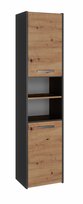 Szafka Łazienkowa Słupek S40 Regał Słupek Z Drzwiami Antracyt Dąb Artisan Topeshop