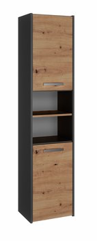 Szafka Łazienkowa Słupek S40 Regał Słupek Z Drzwiami Antracyt Dąb Artisan Topeshop - Topeshop
