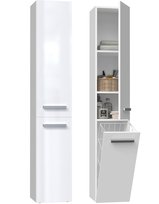 Szafka łazienkowa, Topeshop, Słupek, NEL IV, Biały połysk