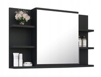 Szafka lustrzana łazienkowa Szafka z lustremi półkami 80/50 cm czarna