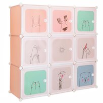 Szafka Modułowa Dla Dzieci 110X110X37 Cm Regał Zamykany Dziecięcy 9 Półek