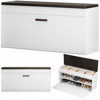 Szafka na buty biała z siedziskiem schowkiem duża styl skandynawski 100 cm