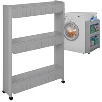 Szafka Na Kółkach Składana Wąska Półka Kuchenna Łazienkowa Regał Mobilny Szary