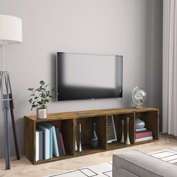 Szafka Na Książki Pod Tv, Przydymiony Dąb, 143X30X36 Cm - vidaXL