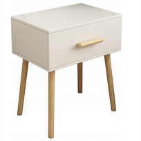 SZAFKA NOCNA BIAŁA STOLIK Z SZUFLADĄ SKANDYNAWSKI GLAMOUR SYPIALNI LOFT