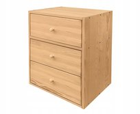 Szafka nocna drewniana szufladami lakier bezbarwny