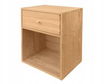 Szafka nocna drewniana z tyłem lakier bezbarwny