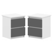 SZAFKA NOCNA STOLIK NOCNY DO SYPIALNI SALONU ZESTAW 2 SZUFLADY GRAFIT
