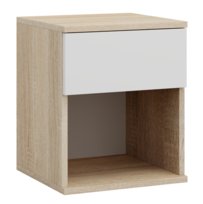 SZAFKA NOCNA STOLIK NOCNY SONOMA BIAŁA SZUFLADA PÓŁKA LOFT SYPIALNIA