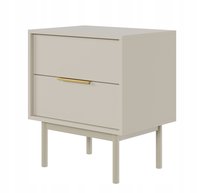 Szafka nocna Viviaro z dwoma szufladami 54 cm Szary beż - Selsey Design