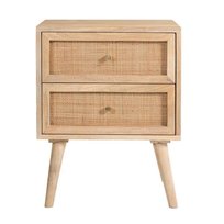 Szafka nocna z rattanowym frontem Barbados Mango naturalne