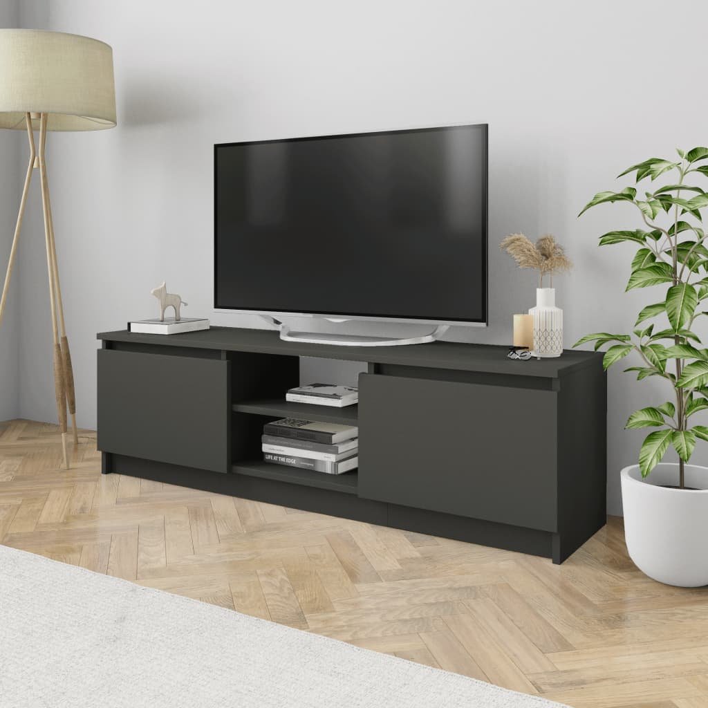 Szafka pod TV, szara, 120 x 30 x 35,5 cm, płyta wiórowa